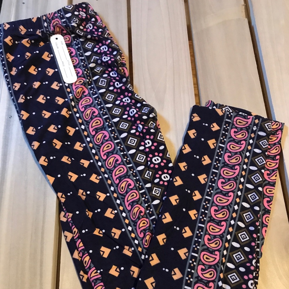 Leggings Paisley Multi Color One Size Buttery Soft